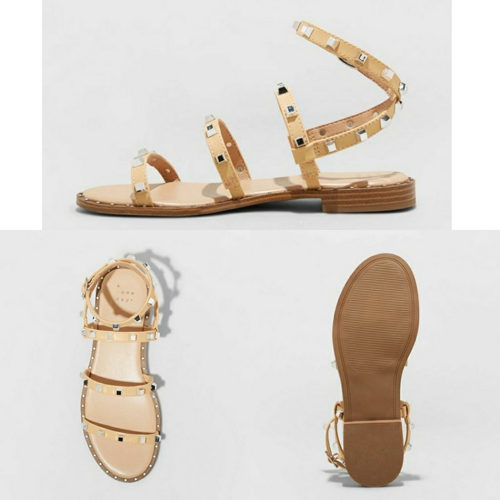 NWT A.NEW DAY ASTRID NATURAL SANDALS - Picture 2 of 3